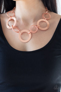 Paparazzi Accessories Ringed in Radiance - Copper Necklace & Earrings 