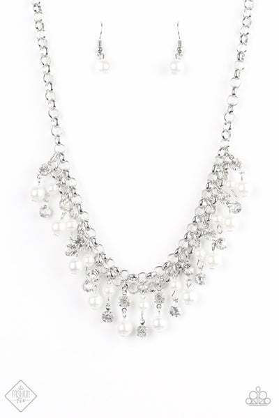 Paparazzi Accessories You May Kiss The Bride - White Necklace & Earrings 