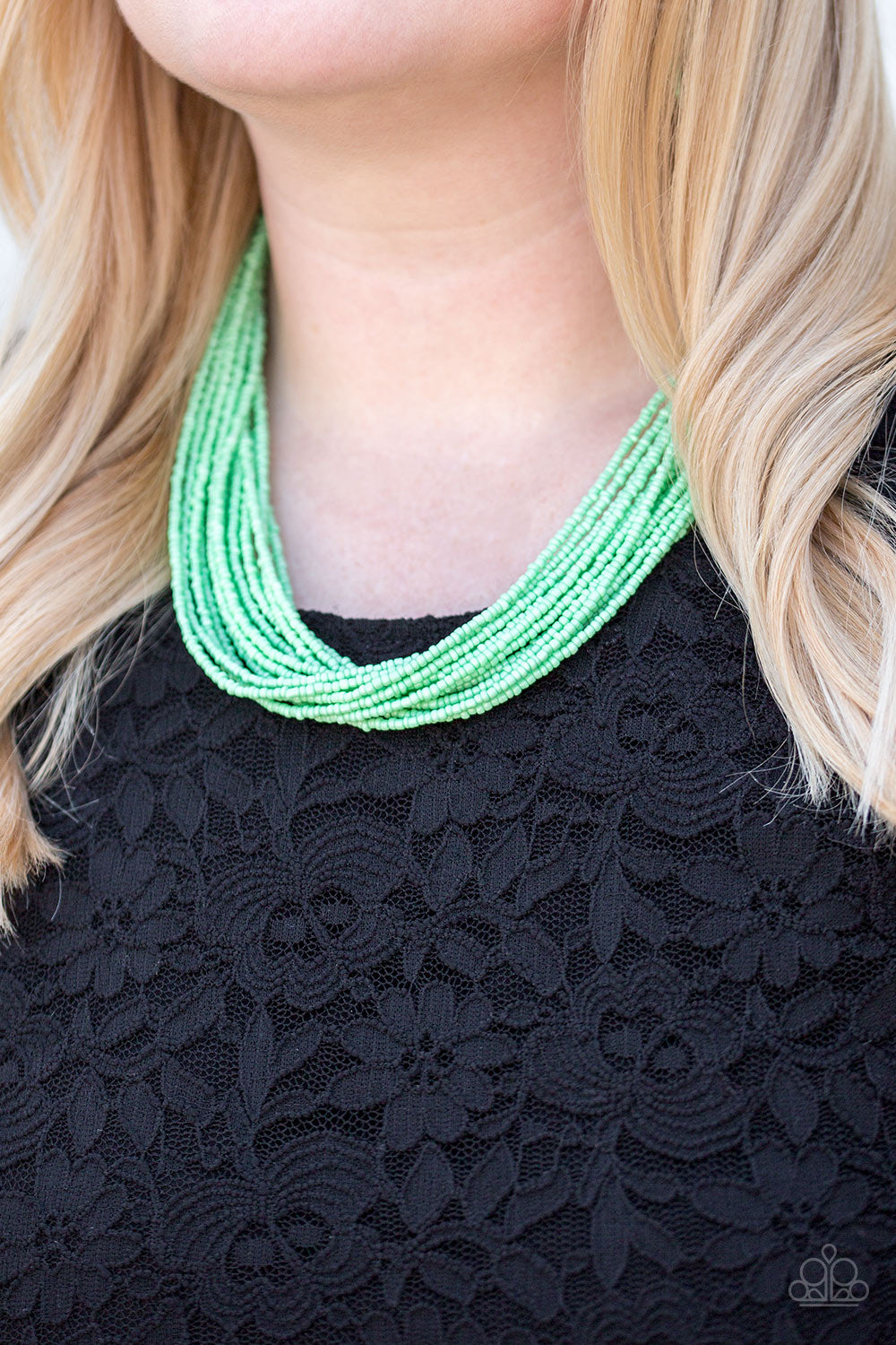 Paparazzi Accessories Wide Open Spaces - Green Necklace & Earrings 