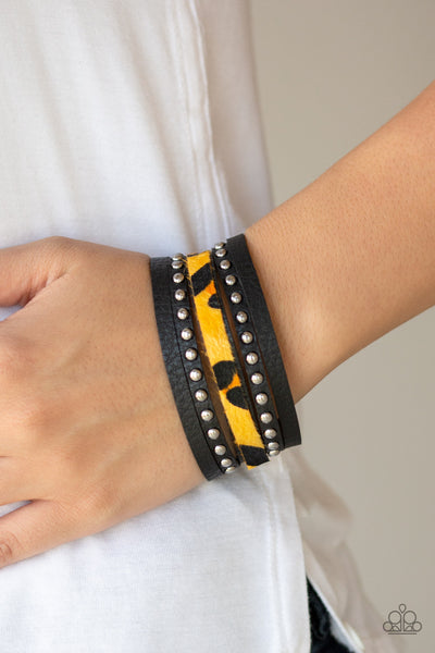 Paparazzi Accessories Born To Be WILDCAT - Yellow Bracelet 