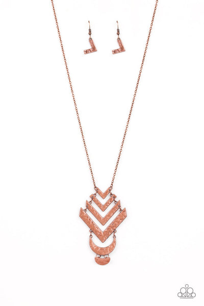 Paparazzi Accessories Artisan Edge - Copper Necklace & Earrings 