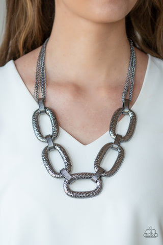 Paparazzi Accessories Take Charge - Black Necklace & Earrings 