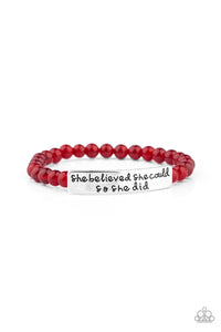 Paparazzi Accessories So She Did - Red Bracelet 