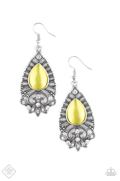 Paparazzi Accessories Majestically Malibu - Yellow Earrings 