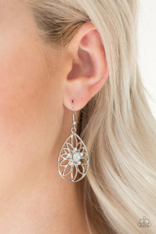 Paparazzi Accessories Take It GLOW - White Earrings 