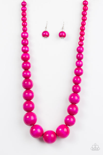 Paparazzi Accessories Effortlessly Everglades - Pink Necklace & Earrings 