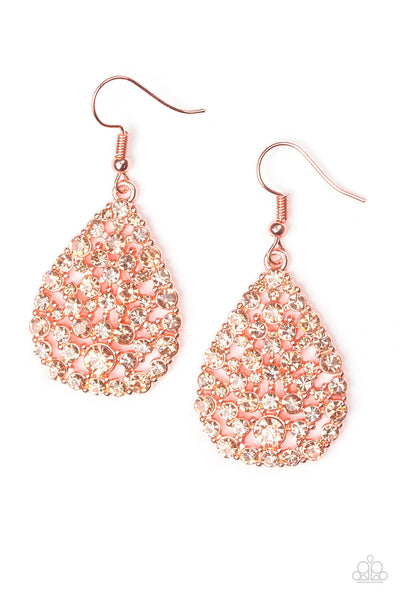Paparazzi Accessories Sparkle Brighter - Copper Earrings 