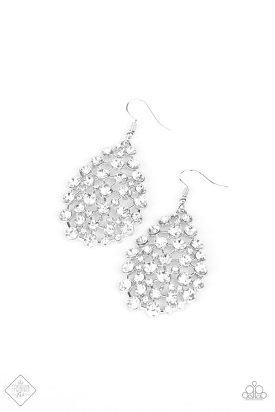 Paparazzi Accessories Start With A Bang White Earrings 