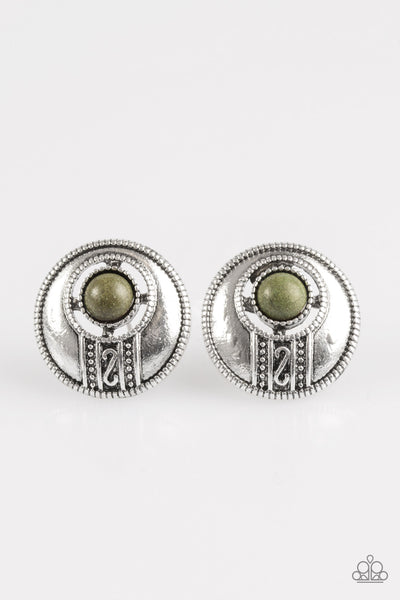 Paparazzi Accessories The Four Corners - Green Earrings 