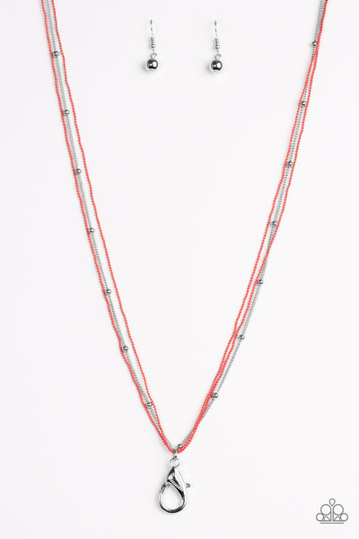Paparazzi Accessories Colorfully Chic - Orange Lanyard Necklace 