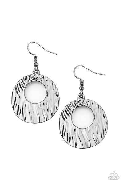 Paparazzi Accessories Warped Perceptions - Black Earrings 