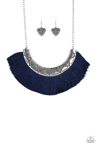 Paparazzi Accessories Might and MANE - Blue Necklace & Earrings 