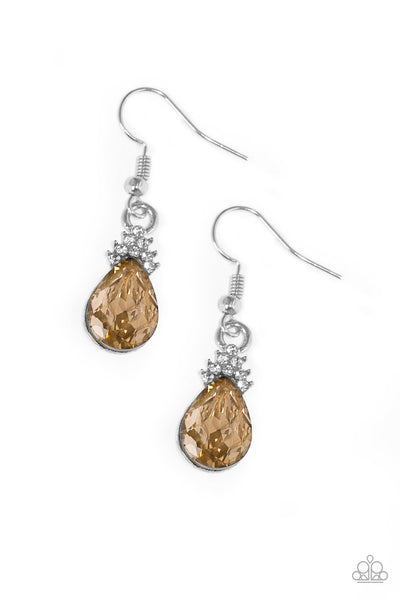 Paparazzi Accessories 5th Avenue Fireworks - Brown Earrings 