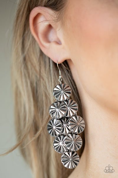 Paparazzi Accessories Star Spangled Shine - Silver Earrings 