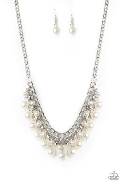 Paparazzi Accessories Duchess Dior - White Necklace & Earrings 