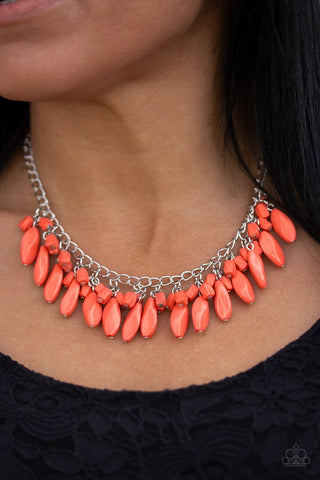 Paparazzi Accessories Spring Preview Pack 2019 Bead Binge - Orange Coral Bead Necklace