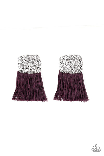 Paparazzi Accessories Plume Bloom - Purple Earrings 