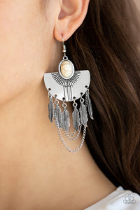 Paparazzi Accessories Sure Thing, Chief! - White Earrings 