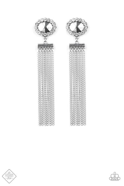 Paparazzi Accessories Tassel Throwback White Earrings 