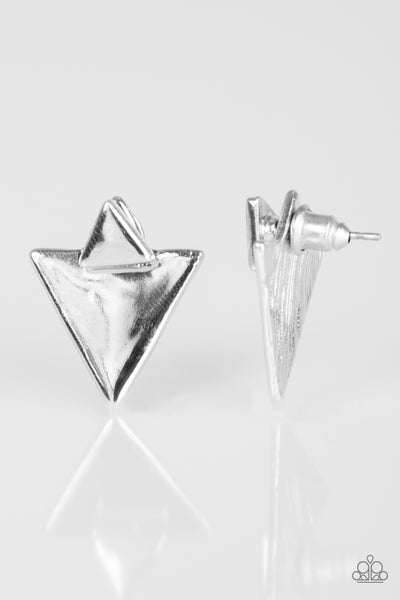 Paparazzi Accessories Get Into The SPEAR-it - Silver Post Earrings 