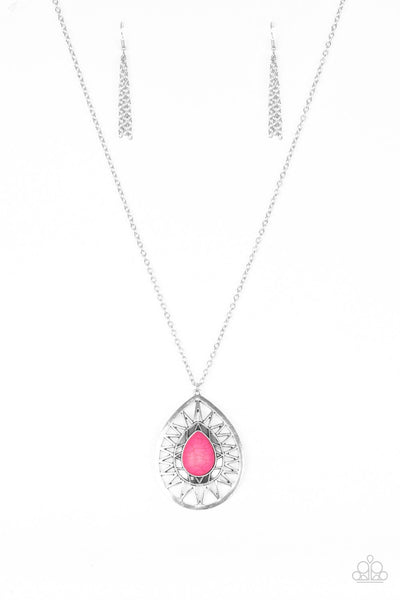 Paparazzi Accessories Summer Sunbeam - Pink Necklace & Earrings 