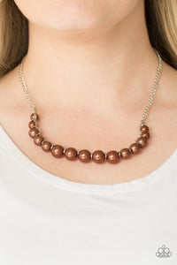 Paparazzi Accessories The FASHION Show Must Go On! - Brown Necklace & Earrings 