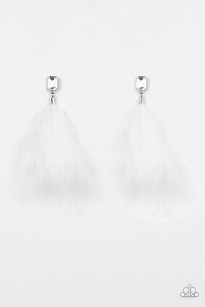 Paparazzi Accessories The SHOWGIRL Must Go On! - White Earrings 