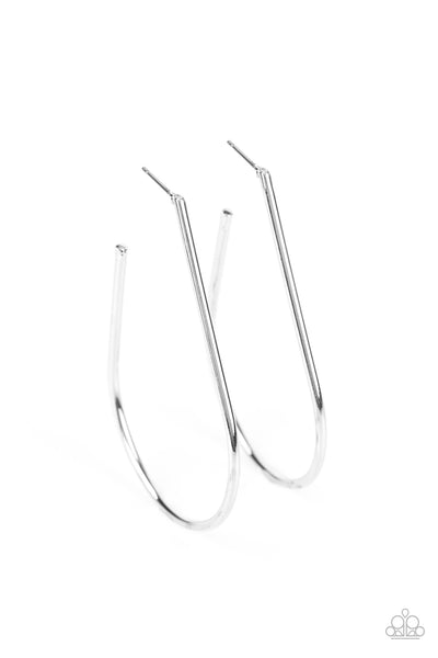 Paparazzi Accessories City Curves - Silver Earrings 