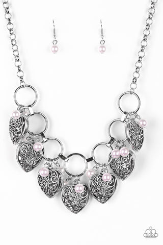 Paparazzi Accessories Very Valentine - Pink Necklace & Earrings 