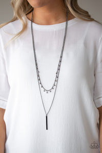 Paparazzi Accessories Keep Your Eye On The Pendulum - Black Necklace & Earrings 