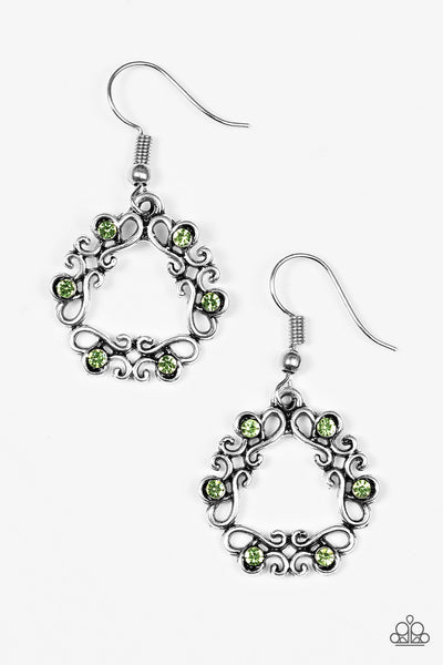 Paparazzi Accessories Whimsy Wreaths - Green Earrings 