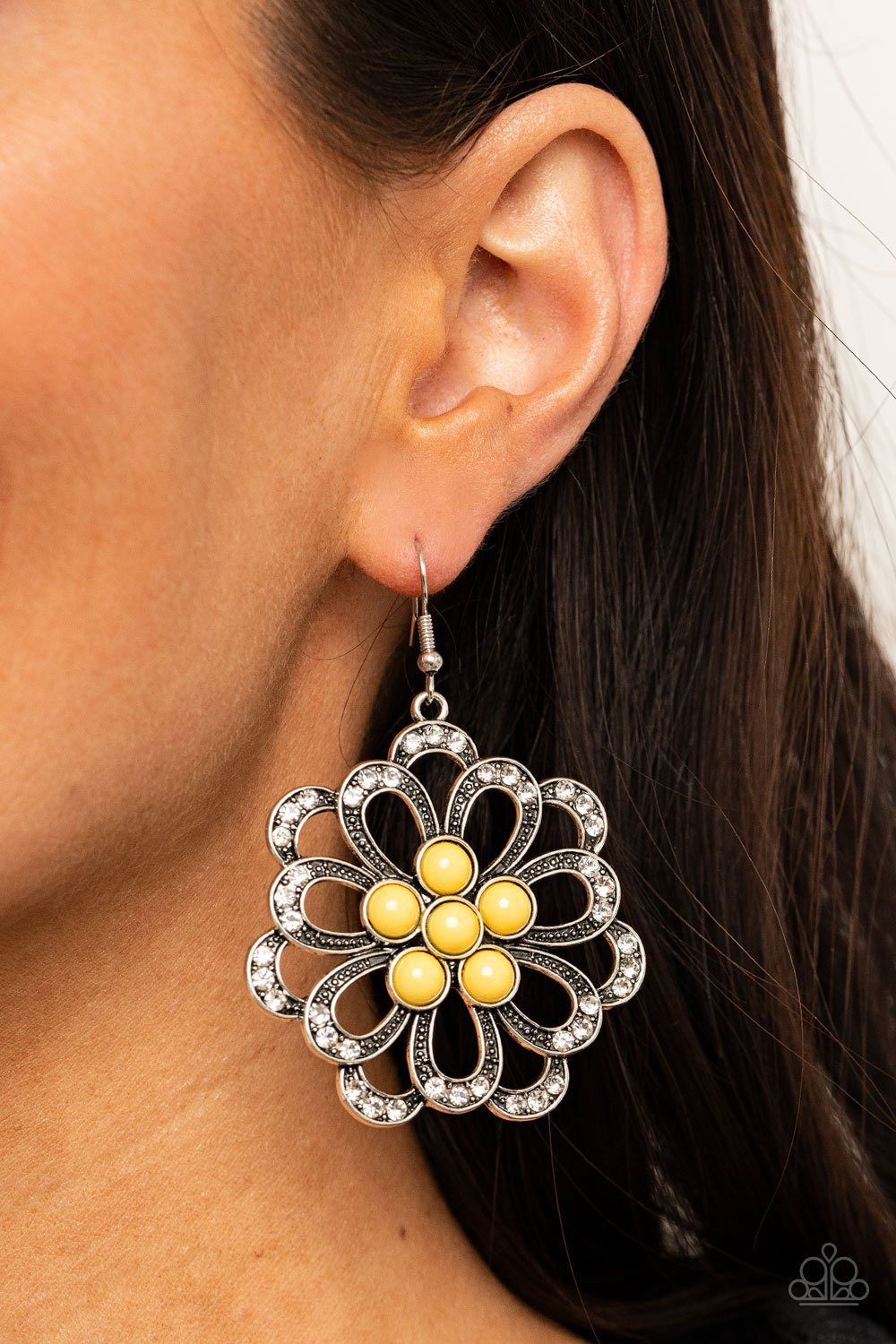 Paparazzi Accessories Dazzling Dewdrops - Yellow Earrings 