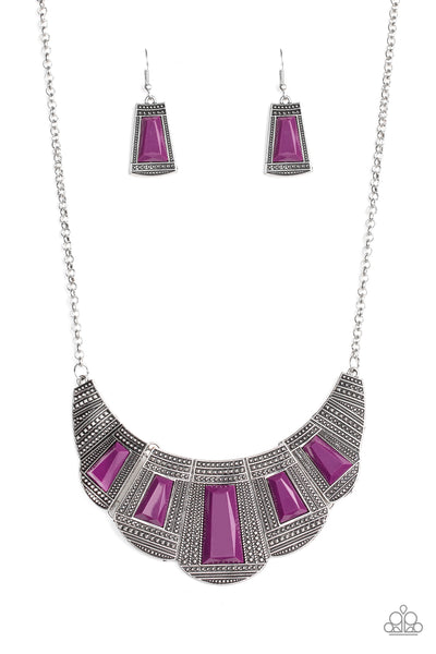 Paparazzi Accessories Lion Den - Purple Necklace & Earrings 