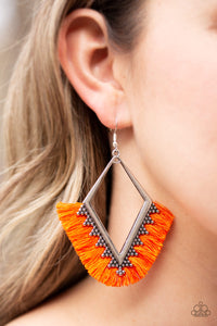 Paparazzi Accessories When In Peru - Orange Earrings 