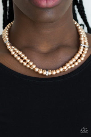 Paparazzi Accessories Put On Your Party Dress - Brown Necklace & Earrings 