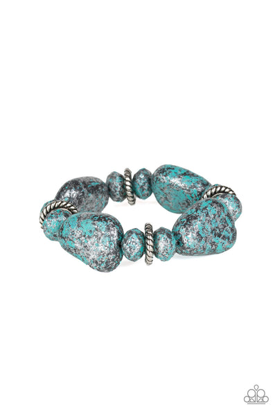 Paparazzi Accessories Stone Age Envy - Blue Bracelet 