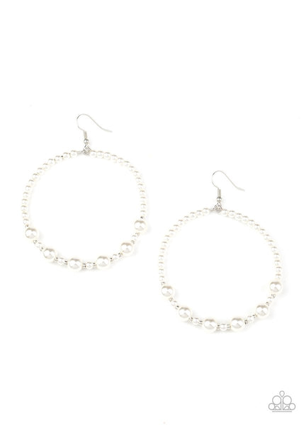 Paparazzi Accessories Boss Posh - White Earrings 