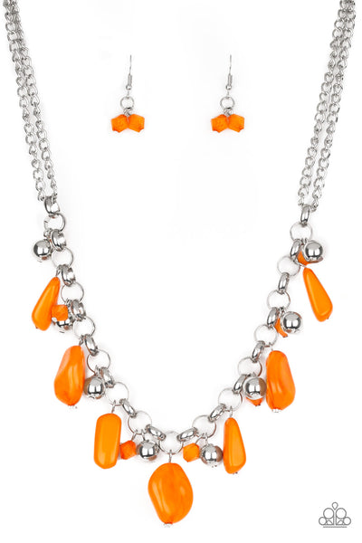 Paparazzi Accessories Grand Canyon Grotto - Orange Necklace & Earrings 