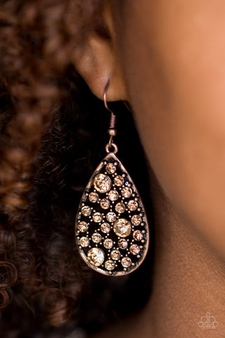 Paparazzi Accessories GLOW With The Flow - Copper Earrings 