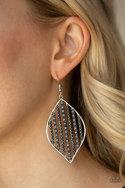 Paparazzi Accessories Leaf Motif - Silver Earrings 