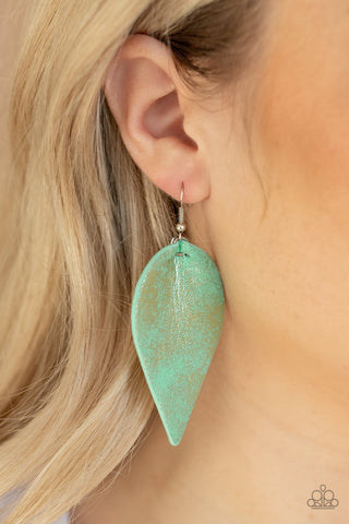 Paparazzi Accessories Enchanted Shimmer Green Earrings 