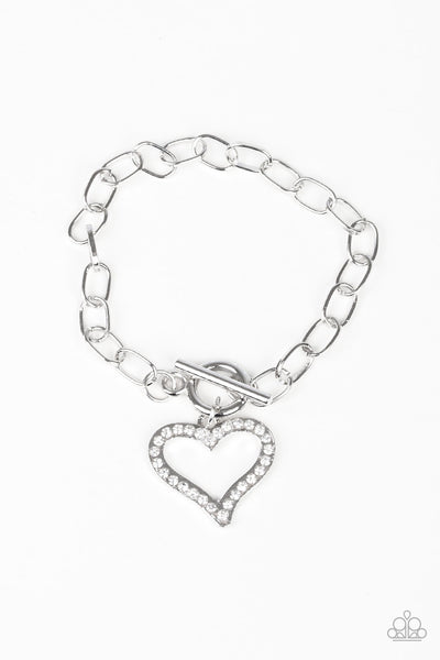 Paparazzi Bracelet March To A Different HEARTBEAT - White