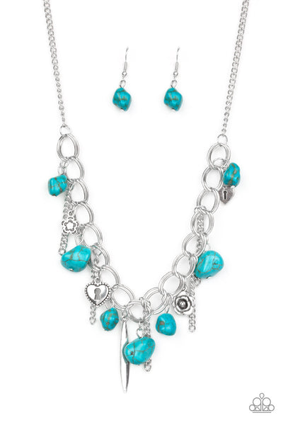 Paparazzi Accessories Southern Sweetheart - Blue Necklace & Earrings 