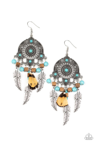 Paparazzi Accessories Desert Plains - Blue Earrings 