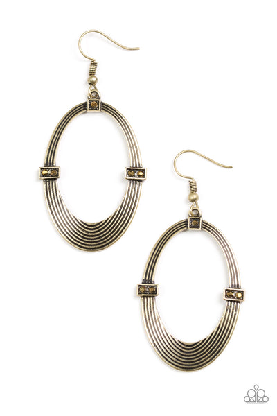 Paparazzi Accessories Radiantly Rural - Brass Earrings 