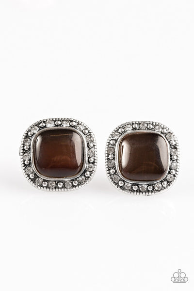 Paparazzi Accessories Ice Palace - Brown Earrings 