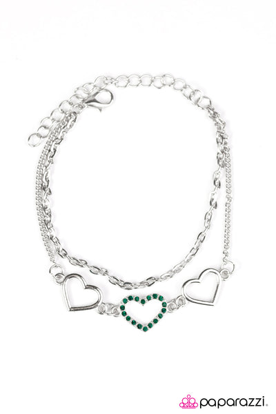Paparazzi Accessories Love Is Everywhere - Green Bracelet 