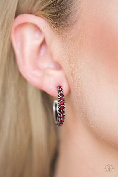 Paparazzi Accessories Twinkling Tinseltown - Red Earrings 