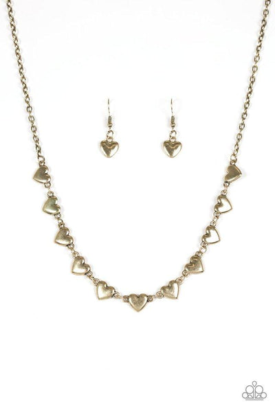 Paparazzi Accessories If My Heart Had Wings - Brass Necklace & Earrings 