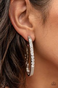 Paparazzi Accessories - Borderline Brilliance - White Earrings 